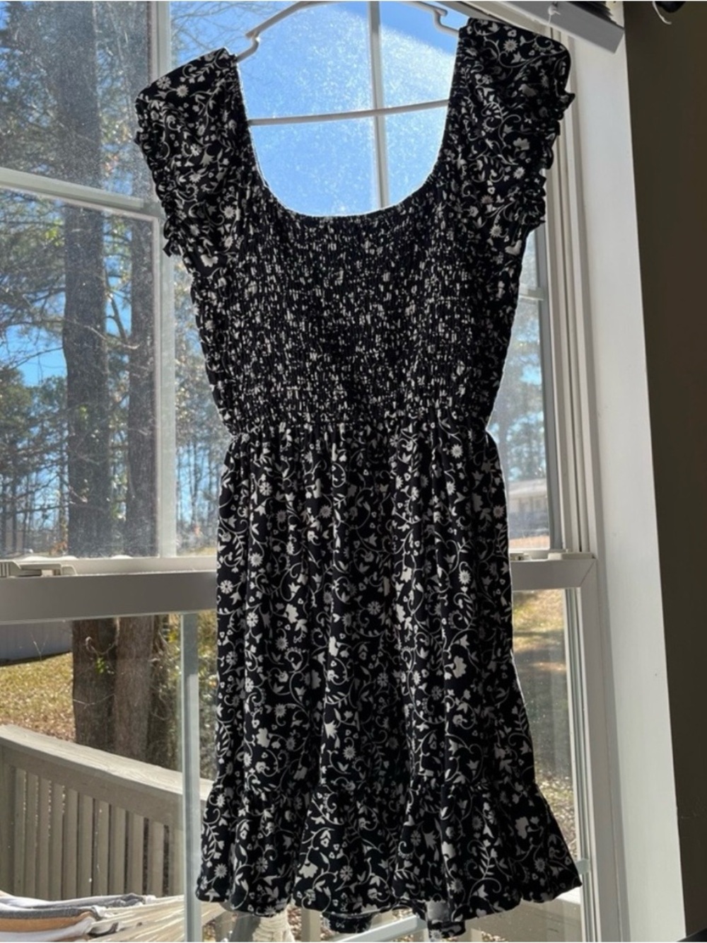 Urban Outfitters Dark Navy & White Floral Sundress